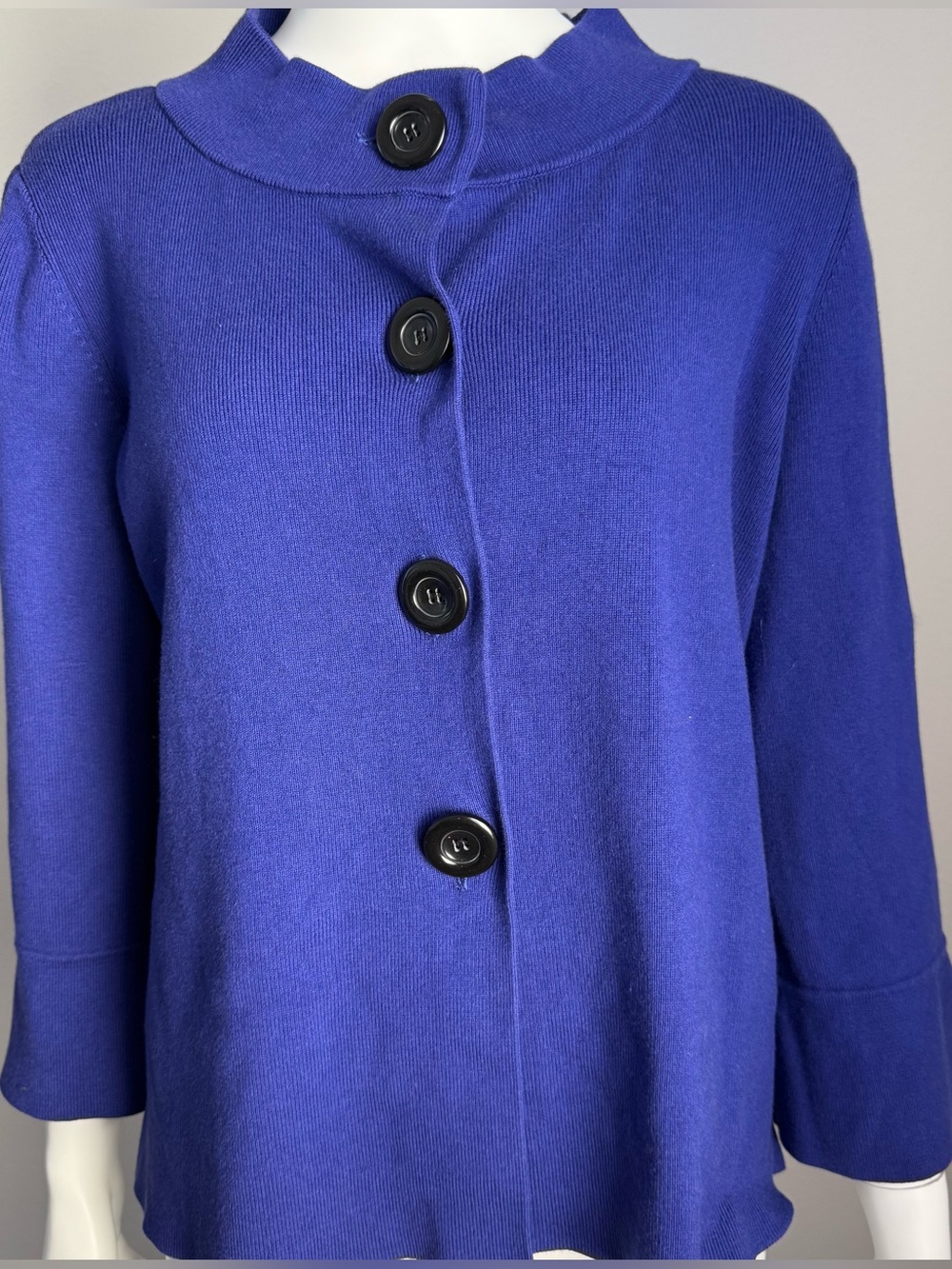 Anne Klein Cobalt Blue Button-Front Pea Coat